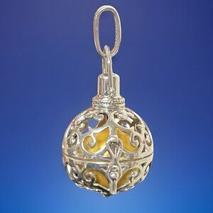 Engelsrufer 925 Silver Hinged Pendant Chime Ball Signed HTF